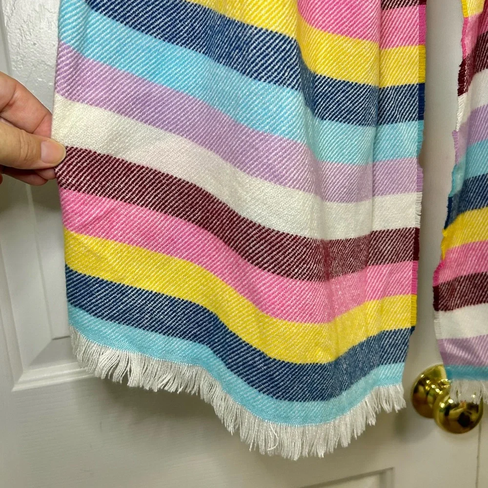 NWT Gap Colotful Stripe Fringe Edge Blanket Scarf